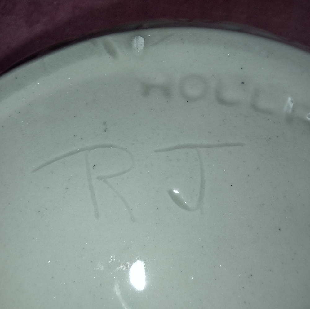 Vintage Art Pottery Holland @ Mold Signed Tulips Pastel Basketweave Filigree - Picture 4 of 8